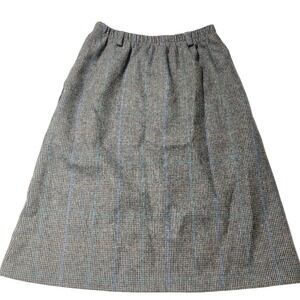 VTG F. Shay Sz 10 Pure Wool Plaid Pencil Gray plaid Skirt‎ Career Office Pockets